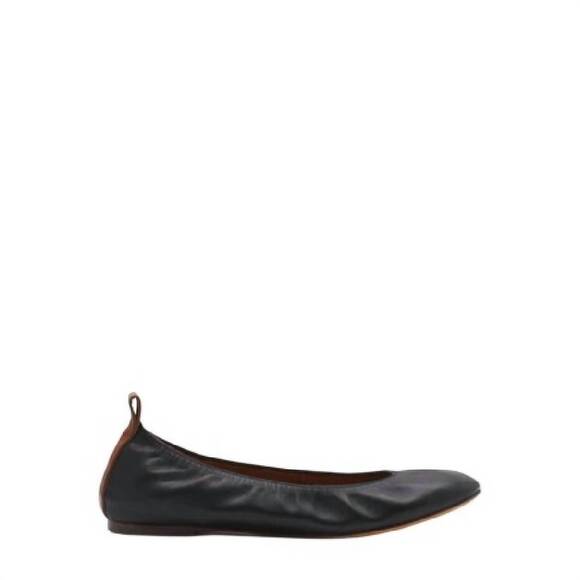 NEW LANVIN women's ballerina flat shoes in black